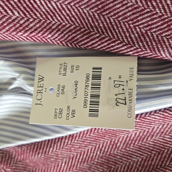 NWT J.Crew Herringbone Wool Blend Schoolboy Blazer Burgundy Sz 10 *Sold Out* - Picture 8 of 13